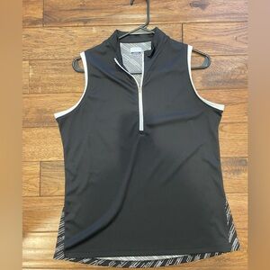 Callaway Black Sleeveless Zip-Up Top